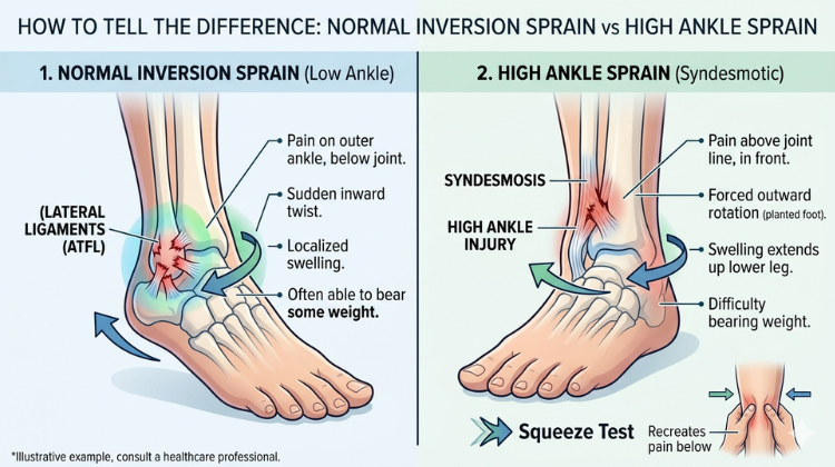 Normal Inversion Sprain or a High Ankle Sprain